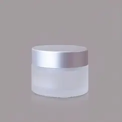 Банка стеклянная матовая с серебряной крышкой, Объём, мл: 50 мл