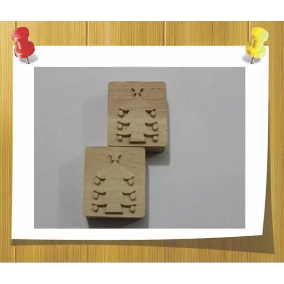 Новогодний Штамп для мыло с нуля "Ёлочка с игрушками"