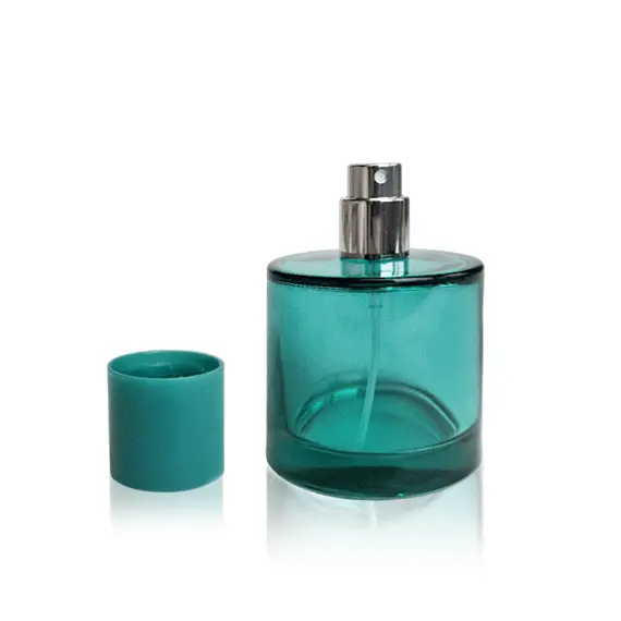 Флакон для парфумів скляний 50 мл, бірюзовий, із алюмінієвим розпилювачем, Колір флакона: Бірюзовий, зображення 2