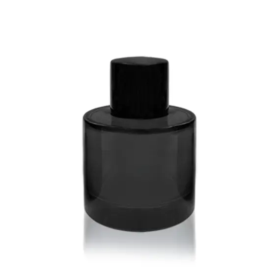 Флакон для парфумерії скляний 50 мл Чорний з алюмінієвим розпилювачем, Колір флакона: Чорний