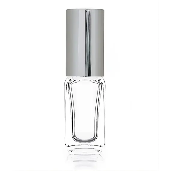 Скляний флакон для парфумів з металевим розпилювачем 5 мл срібний, Колір флакона: Срібний